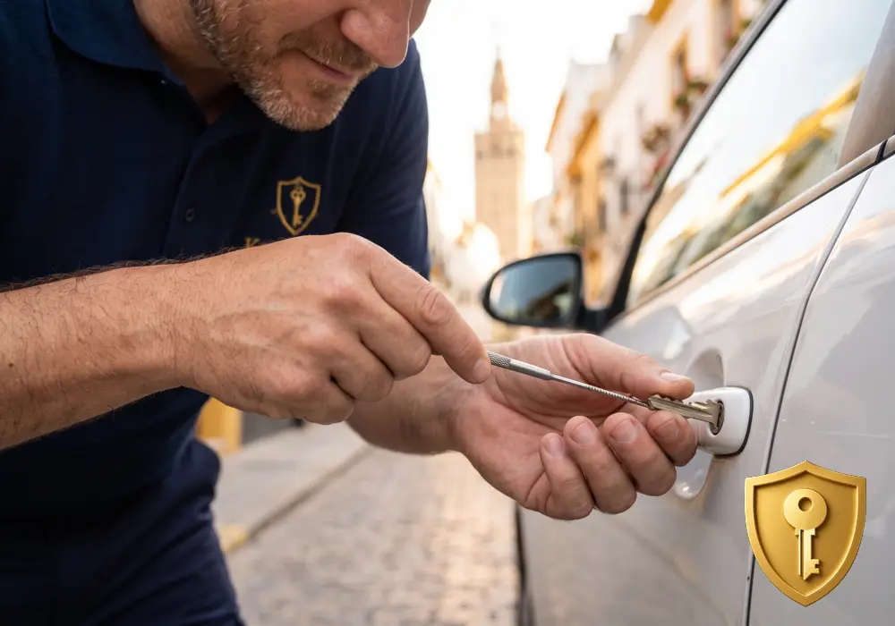 Extracción de llave partida del bombín de un coche por Cerrajero KeySevilla en Sevilla