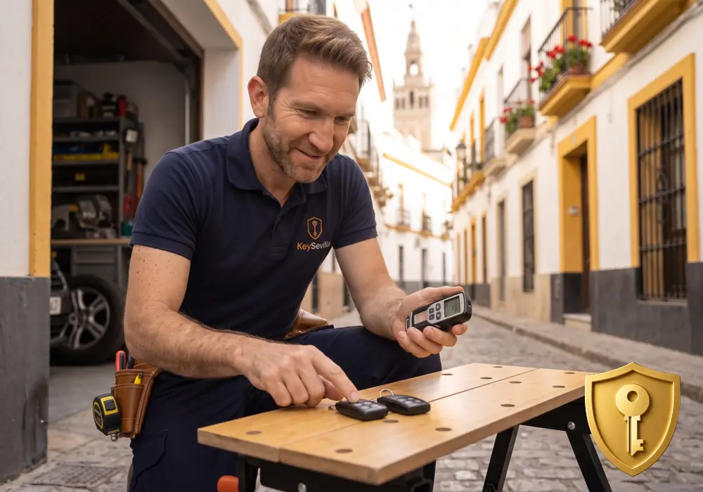 Duplicado de un mando de garaje de una urbanización realizado por Cerrajero KeySevilla en Sevilla