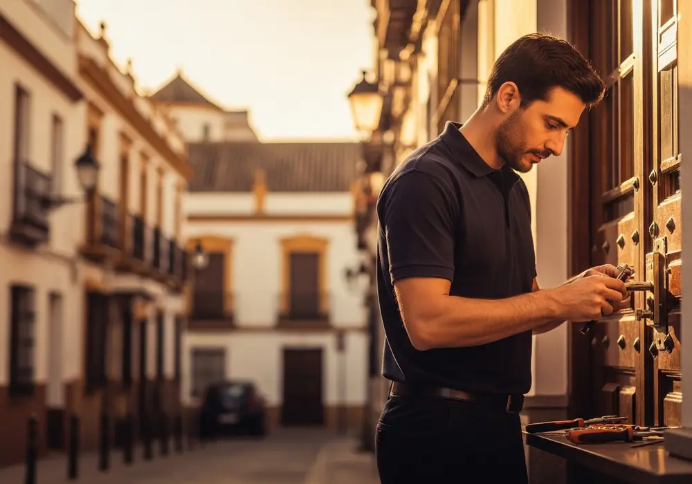 Cambio de cerradura completa en el casco de El Viso del Alcor, Sevilla, realizado por Cerrajero KeySevilla
